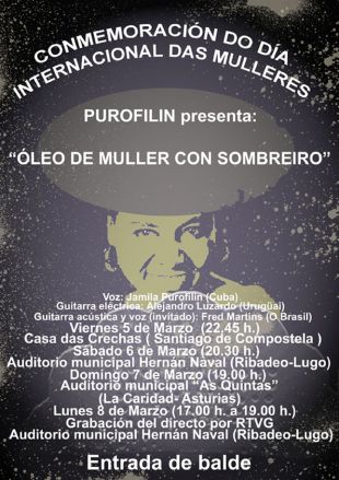 NOVOS CONCERTOS DE JAMILA PURO FILIN EN SA&Uacute;DO Ao DIA DA MULLER TRABALLADORA