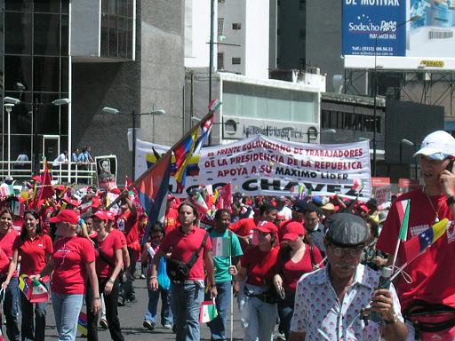 Marcha en apoio a Ch&aacute;vez en Chacao. Foto &copy; Xurxo Mart&iacute;nez Crespo