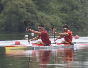 Adestrando co seu compa&ntilde;eiro do K-2 500, Sa&uacute;l Craviotto