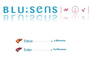 O sitio web de Blusens, dispo&ntilde;&iacute;bel en espa&ntilde;ol e ingl&eacute;s