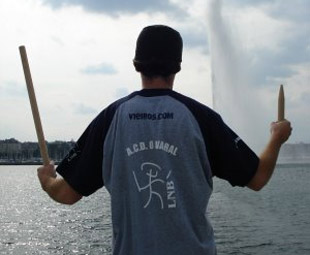 Paco Galego adestrando &aacute; beira do Lago Lem&aacute;n, en Xenebra