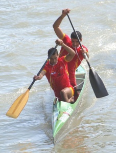 Ferro e Gra&ntilde;a remando en Brandenburgo este ver&aacute;n, na Copa do Mundo de Marat&oacute;n na que ga&ntilde;aron o ouro