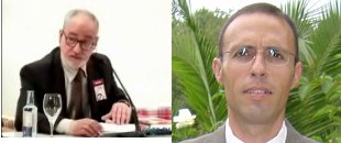 O novo secretario xeral (esquerda) e o sa&iacute;nte (dereita)