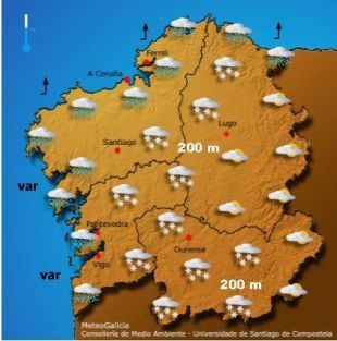 Predici&oacute;n meteorol&oacute;xica para este venres pola ma&ntilde;&aacute; (MeteoGalicia)