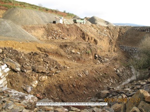 Zona de servidume e vexetaci&oacute;n de ribeira unha vez iniciada a explotaci&oacute;n
