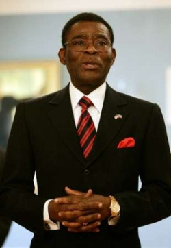 Obiang &eacute; presidente dende 1979, grazas a un golpe de Estado contra o anterior ditador