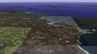 Zona pola que est&aacute; previsto que discorra a autov&iacute;a /Google Earth