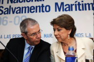 A ministra de Fomento, Magdalena &Aacute;lvarez, co presidente da  Xunta , Emilio P&eacute;rez Touri&ntilde;o