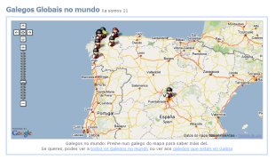 Nun mapa p&oacute;dese ver onde se atopan os usuarios do portal