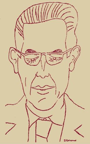 Caricatura de Pi&ntilde;eiro realizada por Seoane