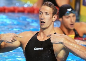 Alain Bernard, posuidor do r&eacute;cord mundial de 100 metros libres