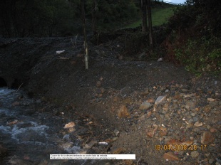 Zona da canle do r&iacute;o onde pode verse a colmataci&oacute;n que acadou