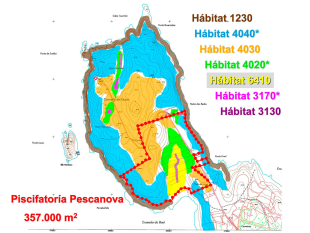 Mapa de distribuci&oacute;n de h&aacute;bitats protexidos en Touri&ntilde;&aacute;n / Imaxe: Adega