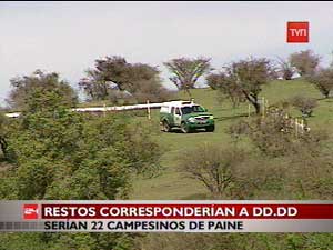 A televisi&oacute;n chilena segue o desenterramento dos restos dos desaparecidos