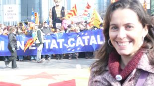 Ana Miranda, voceira do BNG na UE, rem&iacute;tenos unha imaxe da marcha