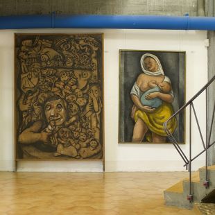 Obras pict&oacute;ricas no Museo Carlos Maside