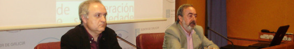 Xulio R&iacute;os e Alfredo Novoa na presentaci&oacute;n do 'Informe Zero'