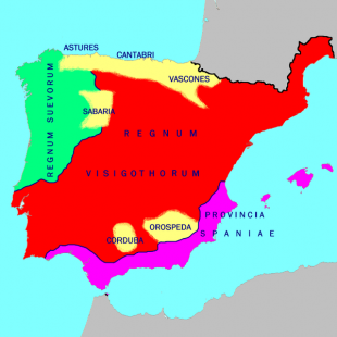 Mapa da Pen&iacute;nsula Ib&eacute;rica no ano 560
