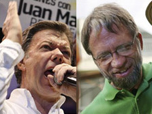 Segundo as enquisas, o m&aacute;is prob&aacute;bel &eacute; que Santos e Mockus pasen &aacute; segunda volta