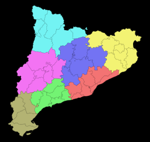 Unha das divisi&oacute;ns territoriais propostas para Catalu&ntilde;a