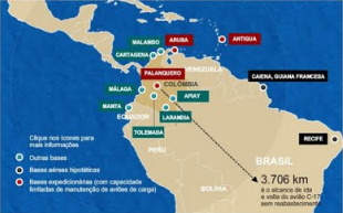 Situaci&oacute;n das bases militares en Colombia