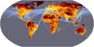 O mapa global de accesibilidade revela que s&oacute; o 10% da superficie est&aacute; a m&aacute;is de 48 horas de viaxe dunha gran cidade