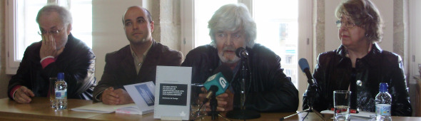 Na presentaci&oacute;n (de esquerda a dereita), Luciano Varela, Luis Villares Naveira, Xos&eacute; Manuel Beiras e Mar&iacute;a do Carme Garc&iacute;a Negro