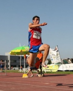 Jos&eacute; Alfonso Palomanes competindo nuns campionatos galegos