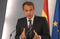 O presidente do goberno espa&ntilde;ol, Rodr&iacute;guez Zapatero, durante o anuncio dos cambios no seu equipo