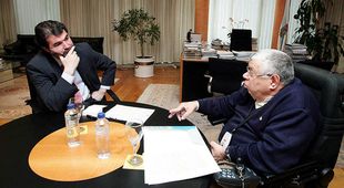Domingos Dosil, cando a&iacute;nda era presidente de Cogami, nunha entrevista co vicepresidente da Xunta