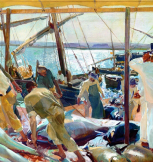 "Ayamonte. La pesca del at&uacute;n", 1919 (detalle), Hispanic Society of America, Nova York