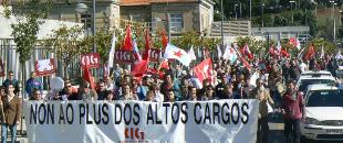 A concentraci&oacute;n tivo lugar diante das dependencias centrais da Xunta
