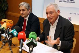 V&aacute;zquez e Blanco na presentaci&oacute;n da proposta de lei