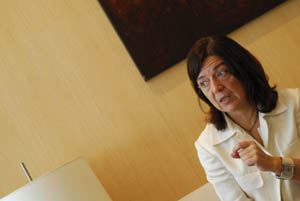 Laura S&aacute;nchez Pi&ntilde;&oacute;n, durante a entrevista