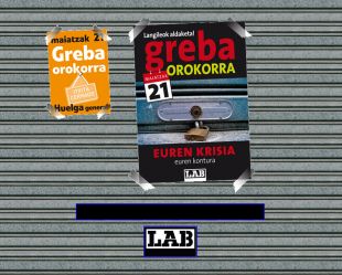 Detalle da web do sindicato LAB, pechada por folga