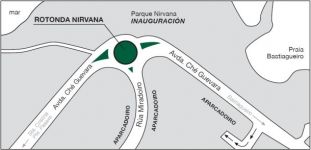 Situaci&oacute;n da estatua na rotonda Nirvana
