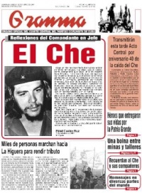 Primeira p&aacute;xina do diario Granma, este 8 de outubro