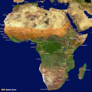 En marr&oacute;n, zona da Sahel (clique para ampliar)