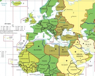 Fusos horarios en Europa e &Aacute;frica