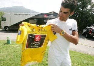 &Oacute;scar Pereiro, coa s&uacute;a camisola no Tour do ano pasado