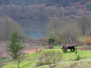 Unha imaxe do r&iacute;o Arnoia no seu paso por unha aldea do concello