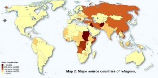 Pa&iacute;ses de orixe dos refuxiados