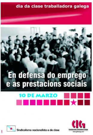 Cartel da CIG, lembrando a commemoraci&oacute;n do D&iacute;a da Clase Obreira Galega