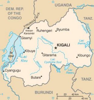 Mapa da Rep&uacute;blica de Ruanda