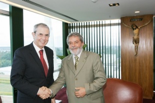 Luis In&aacute;cio Lula da Silva e Emilio P&eacute;rez Touri&ntilde;o no Pal&aacute;cio do Planalto / Foto: Ricardo Stuckert/PR