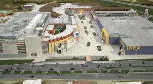Un dese&ntilde;o do centro comercial, &aacute; dereita o Ikea, &aacute; esquerda El Corte Ingl&eacute;s