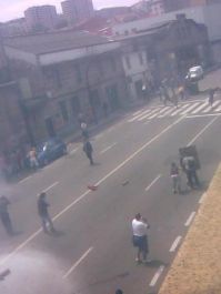 Imaxe tirada por un obreiro de Barreras co seu m&oacute;bil na ma&ntilde;&aacute; desta cuarta feira