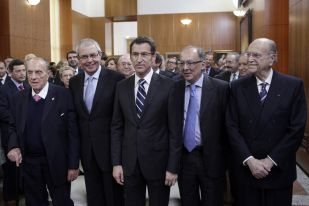 Imaxe de todos os presidentes da Xunta, este s&aacute;bado na toma de posesi&oacute;n de Feijoo (clique para ampliar)