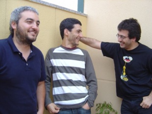 O home bala (David Rodr&iacute;guez, Noli Moo e F&eacute;lix Rodr&iacute;guez), unha das &uacute;ltimas incorporaci&oacute;ns con 'Escoitando a Mach&iacute;n'