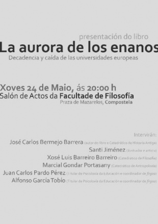 Cartaz anunciador da presentaci&oacute;n do libro